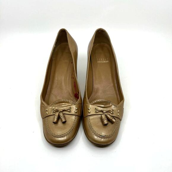 Stuart Weitzman Patent Leather Tassel Kitten Heel 6.5 US - Picture 5 of 10